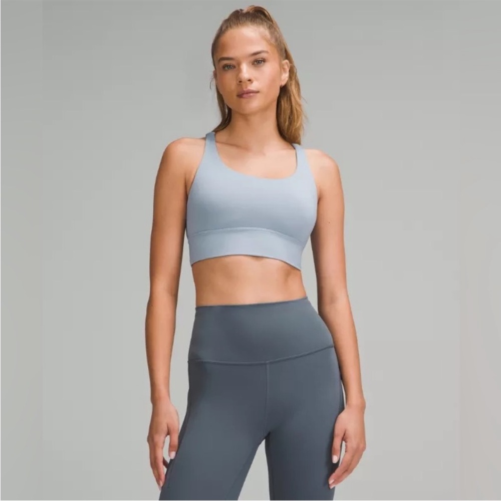 Lululemon Energy Longline Bra - Concrete Blue - size 2